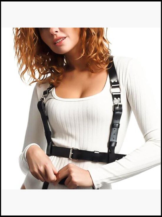 Women\'s Adjustable Pu Leather Harness Top Punk Corset Belt Body Chain Party main image 4
